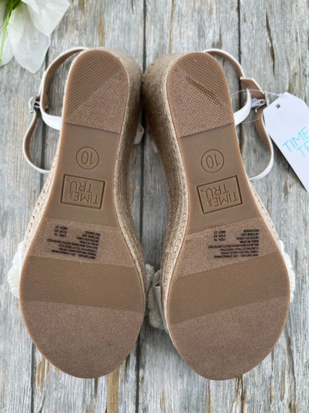 Macrame Flower Espadrille Wedge Sandals Shoes Size 10